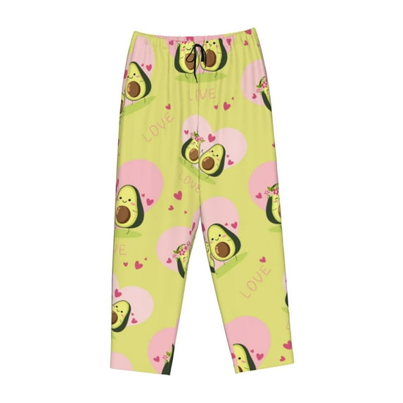 Lsque Avocado Lovers Print Women's Pajama Pants, Lounge Pant - Comfortable Home Wear,Elastic Waistband, Stylish Design-XX-Large