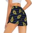 thumbnail image 1 of Lsque Avocado Printed Women's Running Shorts with Liner Pockets,Elastic Quick Dry Workout Athletic Gym Yoga Shorts,Womens High Waist Shorts-Small, 1 of 9