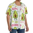 thumbnail image 1 of Lsque Avocado Work Out print Men's Cuban Collar Short Sleeve Shirt Summer Beachwear Casual Button Down Fashionable Vacation Leisure Shirt-4X-Large, 1 of 7