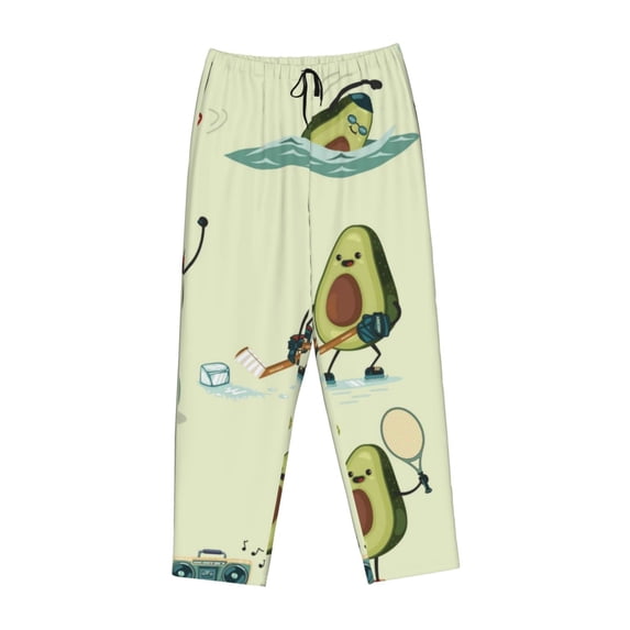 Lsque Avocado for Exercise Print Women's Pajama Pants, Lounge Pant - Comfortable Home Wear,Elastic Waistband, Stylish Design-Medium