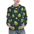thumbnail image 1 of Lsque Avocado in Space Pattern Casual Women's Hoodie,Hooded Sweatshirt with Kangaroo Pocket,Pullover Hoodie with Eye-catching Drawstrings-, 1 of 7