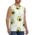 thumbnail image 1 of Lsque Avocado of a Hear Print Men's Cotton Blend Sleeveless Muscle Shirts (S-3XL)- Moisture Wicking, Odor Protection, UPF 30+,Medium, 1 of 8