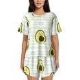 thumbnail image 1 of Lsque Avocado of a Hear Women's Short-Sleeved Pajama Set - 2 Piece Soft and Lightweight Sleepwear Set-Medium, 1 of 9