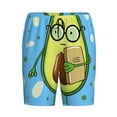 thumbnail image 1 of Lsque Avocado with Glasses Mens Sleep Pajama Shorts,Short Pajama Pants, Cotton Ultra-Soft Knit-X-Large, 1 of 9