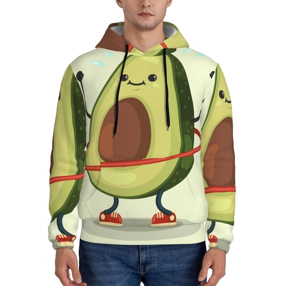 Lsque Avocado1 Pattern Casual Men's Hoodie,Hooded Sweatshirt with Kangaroo Pocket,Pullover Hoodie-Small