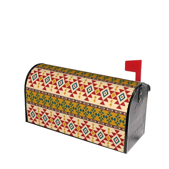Lsque Aztec Mailbox Cover Standard Size ,Magnetic Mailbox Covers Post Wraps Letter Box Cover -21x18 in