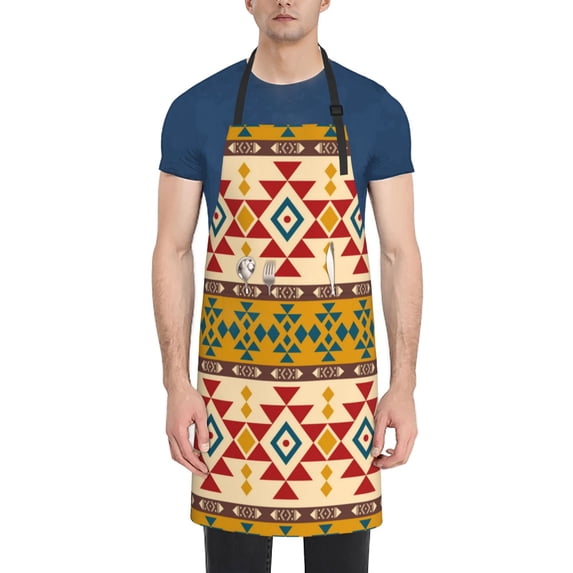 Lsque Aztec Waterproof Apron Chef Aprons for Men Heavy Duty Chemical Work Apron Extra Long Grilling Aprons with Adjustable Bib Apron