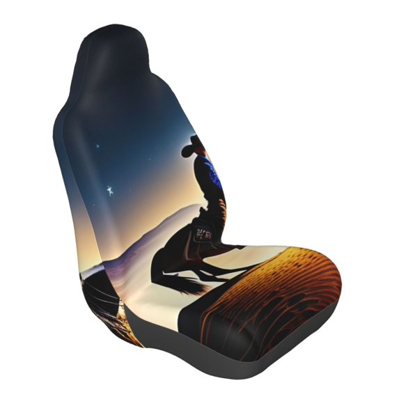 Lsque Azure Sky Western Desert Cowboy Pattern Car Seat Covers for Front Seats , Waterproof Seat Covers for Cars, Sporty Front Seat Covers,Car Seat Cover Protector Front Seats