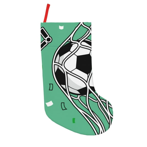 Lsque BALL INSIDE THE NET GOAL Pattern 18 Inch Christmas Stockings, Festive Holiday Stocking for Christmas Decorations Holiday Decor