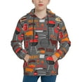 thumbnail image 1 of Lsque BBQ Icons Patten Youth Hoodie Sweatshirt Pullover with Kangaroo Pocket Boys and Girls Hoodie Warm Hoodie for Kids-Large, 1 of 6