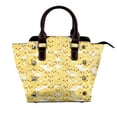 thumbnail image 1 of Lsque Baby Chicks Pattern Leather Rivet Shoulder Bag – Elegant Genuine Leather & Microfiber PU Crossbody with Detachable Adjustable Strap, 1 of 5