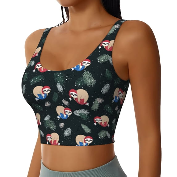 Lsque Baby Sloths Printed Women'S Sports Bra, Compression, Moisture Wicking, High-Impact Sports Bra For Women,Supportive sports bra-