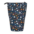 thumbnail image 1 of Lsque Ball Sports Pattern Telescopic Pencil Bag Pen Holder Stationery Case, Stand-up Retractable Transformer Bag Organizer, 1 of 6