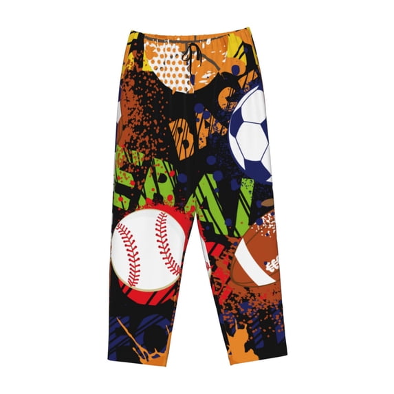 Lsque Balls Print Women's Pajama Pants, Lounge Pant - Comfortable Home Wear,Elastic Waistband, Stylish Design-Large