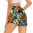 thumbnail image 1 of Lsque Balls Printed Women's Running Shorts with Liner Pockets,Elastic Quick Dry Workout Athletic Gym Yoga Shorts,Womens High Waist Shorts-Medium, 1 of 9