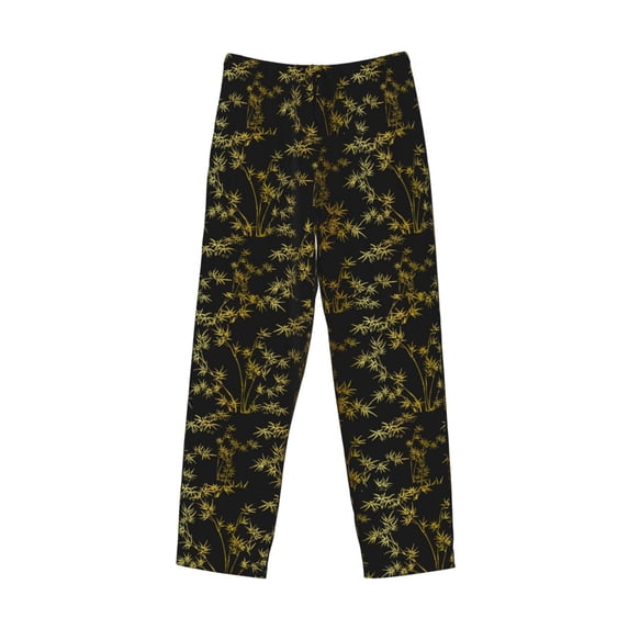 Lsque Bamboo Print Men's Pajama Pants, Lounge Pant - Comfortable Home Wear,Elastic Waistband, Stylish Design-Medium