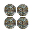 thumbnail image 1 of Lsque Barbeque Pattern 4" Drink Coasters Set of 4, PVC Leather Absorbent Coasters, Table Coaster Set Decorative Coffee Cup Coasters Housewarming Gift -Octagon, 1 of 6