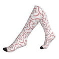thumbnail image 1 of Lsque Baseballs Pattern Sport Compression Socks for Men & Women 15-20 mmHg Knee High Nurse Pregnant Running Medical and Travel Athletic, 1 of 6