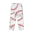 thumbnail image 1 of Lsque Baseballs Print Men's Pajama Pants, Lounge Pant - Comfortable Home Wear,Elastic Waistband, Stylish Design-Small, 1 of 9