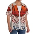 thumbnail image 1 of Lsque Basketball Shot print Men's Cuban Collar Short Sleeve Shirt Summer Beachwear Casual Button Down Fashionable Vacation Leisure Shirt-4X-Large, 1 of 7