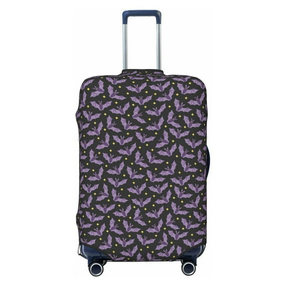 Lsque Bat Purple Printed Luggage Cover, Travel Luggage Protector,Scratch and Dirt Resistant, Fits 18-32 Inch Luggage - Medium