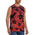 thumbnail image 1 of Lsque Bats And Spiders Print Men's Cotton Blend Sleeveless Muscle Shirts (S-3XL)- Moisture Wicking, Odor Protection, UPF 30+,Medium, 1 of 8