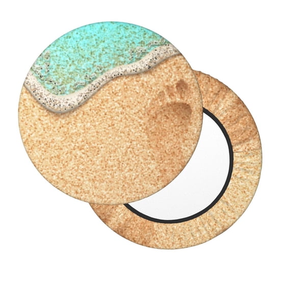 Lsque Beach Footprint Round Bar chair cushion covers Velvet Fabric Premium Comfort Protects from Scratches and Stains for 14-17 Inch Chair- 12 inch