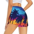thumbnail image 1 of Lsque Beach with Palm Trees Printed Women's Running Shorts with Liner Pockets,Elastic Quick Dry Workout Athletic Gym Yoga Shorts,Womens High Waist Shorts-Large, 1 of 9