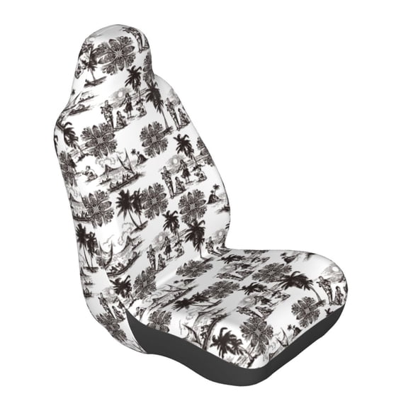 Lsque Beach Pattern Car Seat Covers for Front Seats , Waterproof Seat Covers for Cars, Sporty Front Seat Covers,Car Seat Cover Protector Front Seats