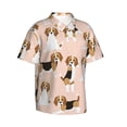 thumbnail image 1 of Lsque Beagle Dog On Brown pattern Hawaiian Shirt for Men, Unisex Summer Beach Casual Short Sleeve Button Down Shirts-Large, 1 of 9