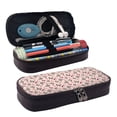 thumbnail image 1 of Lsque Beautiful Butterflies and Hearts Printed Big Capacity PU Leather Pencil Case Large Pencil Pouch Stationery Pen Bag Pencil Holder for Teen, 1 of 6