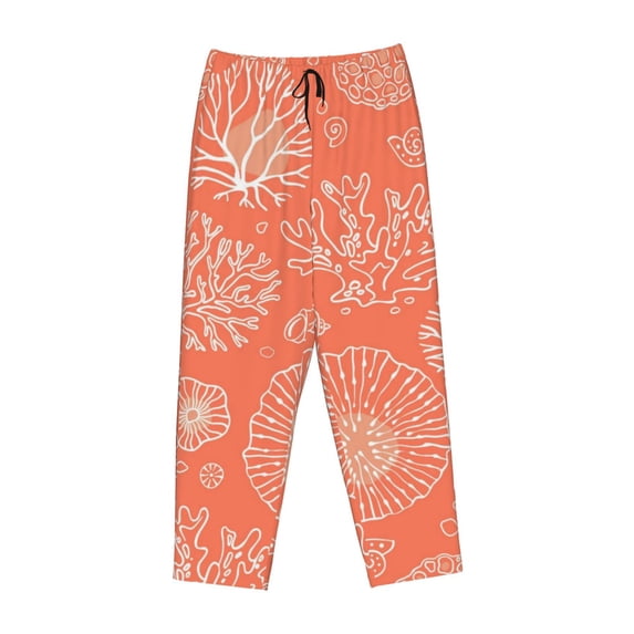 Lsque Beautiful Corals Print Women's Pajama Pants, Lounge Pant - Comfortable Home Wear,Elastic Waistband, Stylish Design-X-Large