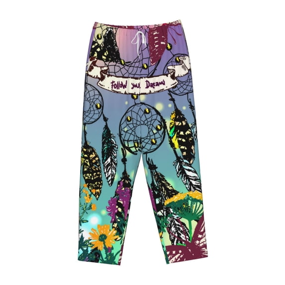 Lsque Beautiful Dreamcatcher Print Women's Pajama Pants, Lounge Pant - Comfortable Home Wear,Elastic Waistband, Stylish Design-Medium