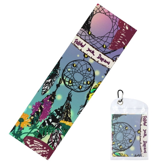 Lsque Beautiful Dreamcatcher Printed Cooling Towel (40"x 12"), Ice Towel, Microfiber, Soft Breathable Chilly Towel for Yoga, Sport, Gym, Workout, Fitness, Running