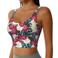 thumbnail image 1 of Lsque Beautiful Flower Printed Women'S Sports Bra, Compression, Moisture Wicking, High-Impact Sports Bra For Women,Supportive sports bra-Medium, 1 of 9