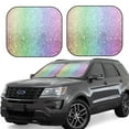 thumbnail image 1 of Lsque Beautiful Glitter 2 PCS Windshield Sun Shade | CarFoldable Window Covers | Car Accessories Reflect UV for Universal Cars SUV Truck | Small, 1 of 7
