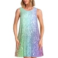 thumbnail image 1 of Lsque Beautiful Glitter Pattern Summer Dresses for Women – Sleeveless T-Shirt Swing Sundress, Perfect for the Beach and Casual Days, 1 of 7