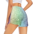 thumbnail image 1 of Lsque Beautiful Glitter Printed Women's Running Shorts with Liner Pockets,Elastic Quick Dry Workout Athletic Gym Yoga Shorts,Womens High Waist Shorts-Small, 1 of 9