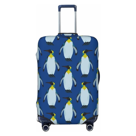 Lsque Beautiful King Penguin Pattern Printed Luggage Cover, Travel Luggage Protector,Scratch and Dirt Resistant, Fits 18-32 Inch Luggage - Medium