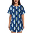 thumbnail image 1 of Lsque Beautiful King Penguin Pattern Women's Short-Sleeved Pajama Set - 2 Piece Soft and Lightweight Sleepwear Set-XX-Large, 1 of 9