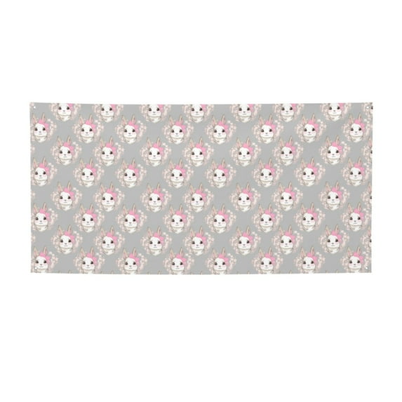 Lsque Beautiful Rabbit1 Pattern Party Banner, Festive Banner , Holiday Celebrations and Events for Carnival Birthday Party Festival Decorations-Medium