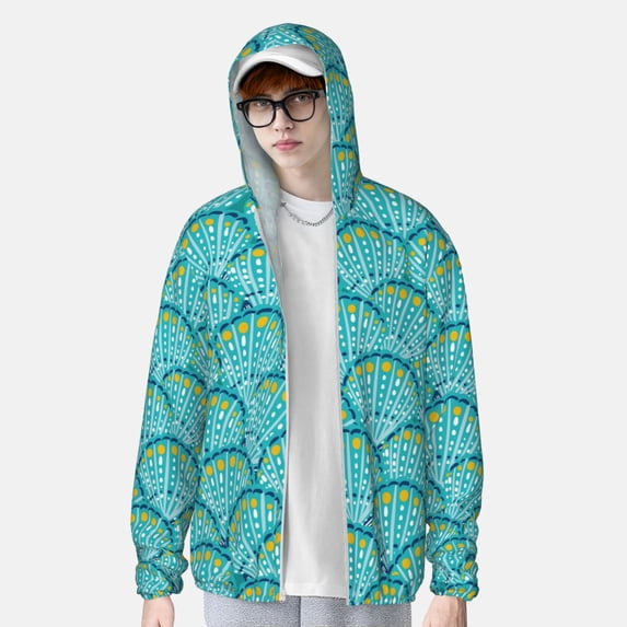 Lsque Beautiful Seashells UPF 50+ Lightweight Sun Protection Men's Women's Long Sleeve Shirt, Hoodie Performance -XX-Large