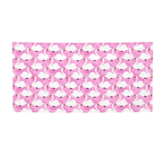 Lsque Beautiful Swans Pattern Party Banner, Festive Banner , Holiday Celebrations and Events for Carnival Birthday Party Festival Decorations-Small