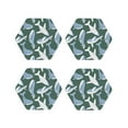 thumbnail image 1 of Lsque Beautiful Whales Pattern 4" Drink Coasters Set of 4, PVC Leather Absorbent Coasters, Table Coaster Set Decorative Coffee Cup Coasters Housewarming Gift -Hexagon, 1 of 6