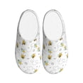 thumbnail image 1 of Lsque Bee Pattern Womens Comfort Cotton on Scuff With Memory Foam and Anti-skid Sole Slipper-42/43, 1 of 7