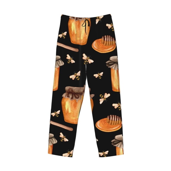 Lsque Bee and Honey Print Men's Pajama Pants, Lounge Pant - Comfortable Home Wear,Elastic Waistband, Stylish Design-XX-Large