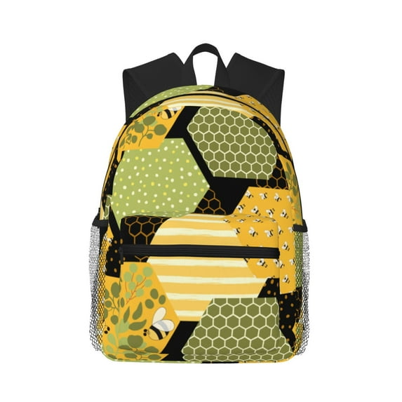 Lsque Bee honey Classic Casual Backpack - Large Capacity Water-Resistant Backpack for School, Work, Travel, and Outdoor Activities