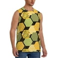 thumbnail image 1 of Lsque Bee honey Print Men's Cotton Blend Sleeveless Muscle Shirts (S-3XL)- Moisture Wicking, Odor Protection, UPF 30+,Small, 1 of 8