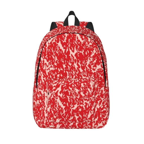 Lsque Beef Pattern Canvas Daypack, Durable Backpack, High-quality Versatile Backpack,Vintage Compact Backpack-Medium