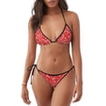 thumbnail image 1 of Lsque Beef Pattern Women Two Piece Swimsuit Sexy Swimwear Halter String Triangle Bikini Sets, 1 of 6